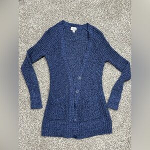 American Eagle Outfitters Deep Blue Knit Cardigan